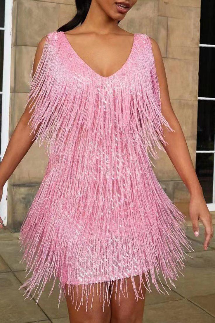 Vestido de Franjas Brilhantes Euphoria